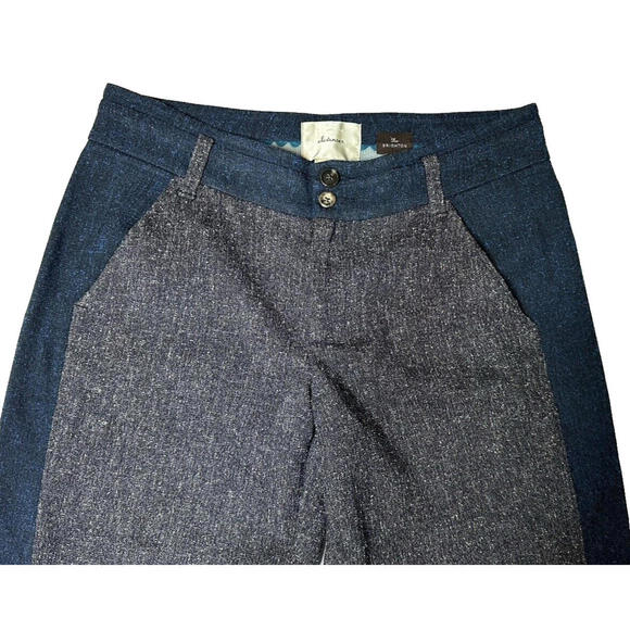 Anthropologie Elevenses Pants Sz 6 The Brighton Flecked Colorblock Tweed Trouser - Picture 2 of 6